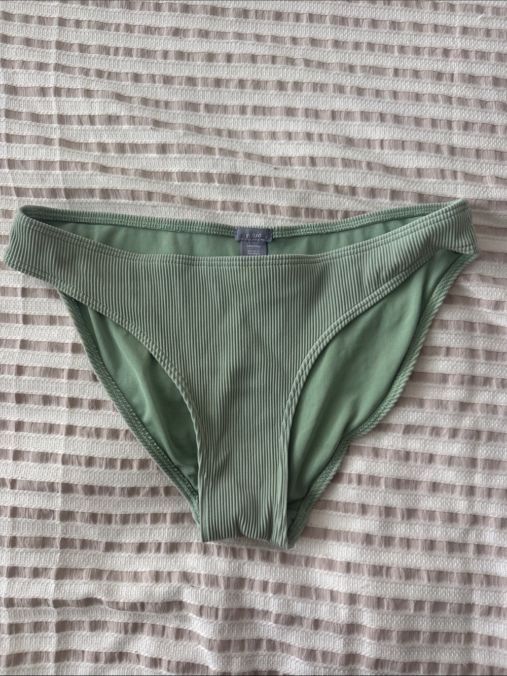 aerie Ribbed Bikini Bottoms in Sage Green